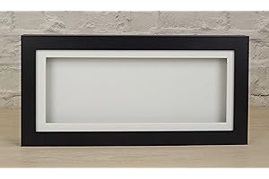 BOLDON FRAMING Black 3D 1" Cube Range Deep Box Shadow Frame Memory Box Display Case Medals -20x8 inch-White