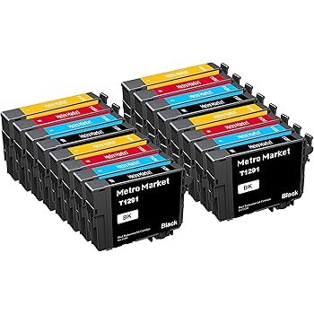 Metro Market 16 PCS Replacement for Epson T1291 T1292 T1293 T1294