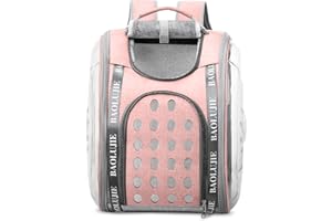 ALLSOPETS Mochila para Perros Mochila de Gato de Burbujas Transportín Perro Gato Mochila Transpirable Plegable para Mascotas con Alfombrilla Extraíble Bolsa para Gatos para Viajes Rosa