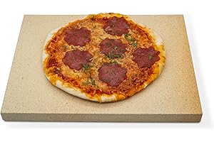 ‎FEUERFEST 123 GMBH Feuerfest 123 - Pizzastein Schamott Eckig 40x30x2 cm - Geeignet für Backofen, Grill & Gasgrill, Pizza Stein für knusprigen & luftigen Pizzaboden, lebensmittelechter Schamottstein