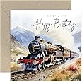 Steam Train Birthday Card 4. Printable Digital Photo Card Download. Birthday Card. Railway
