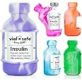 VIAL SAFE™ | Insulin Vial Protector Case | Secure Insulin Bottle Protector & Cover for 10mL Vials | Fits Humalog, Humulin, NovoLog, NovoRapid, Novolin | 5-Pack | Tie Dye Colors