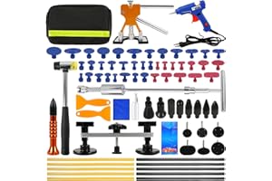 Zilchx Car Dent Puller, 78 Pcs Dent Removal Kit for Car, Paintless Dent Repair Kit With Gold Dent Puller Lifter, Bridge Puller, T-Bar Puller for Automotive Dent/Door Dings/Hail Damage/Fridge Dents
