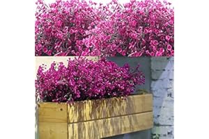WILLBOND 12 Lotti Arbusti Artificiali Cespugli Fiori Artificiali Resistente ai UV Esterni Piante Fiori Decorativi per Arrangiamento Floreale Centro Tavolo, Decorazione del Giardino Casa (Fuchsia)