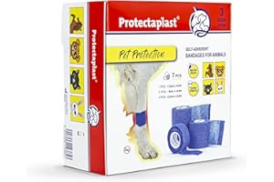 Protectaplast Benda autoadesiva Set da 7 per Animali Domestici (3) - Bendaggio coesivo Senza Lattice e Colla per Cani, Gatti, Cavalli - Benda per ferite e articolazioni di Cani e Gatti