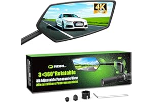 RBRL Bike Mirror, 360 ° Adjustable Safety Rearview Bicycle Mirror, High-definition Wide-angle Large Handlebar Rear View Mirrors, Suitable for Ebike Mountain Road bikes(Right)