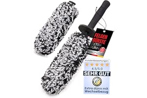 ‎IVALITY Ivality® Mikrofaser Felgenbürste extra dünn - Schonende Reinigung bis tief ins Felgenbett - Microfaser Felgenbürste Alufelgen Felgenreiniger Felgen Reinigung Auto Felgen Bürste 100% kratzfrei