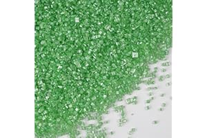SUJOYGAR Sucre Coloré Vert 130g Cristallisé - Décoration pour Gâteaux, Cupcakes, Biscuits et Crème Glacée - Garniture Sucrée pour Mariages, Anniversaires et Quotidien - Vermicelles en Sucre
