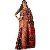 MADHUHANSH Kashmiri Cotton Patola Saree for Women | Cotton Saree | Sarees with Unstitched Blouse | Saree with Blouse Piece | 