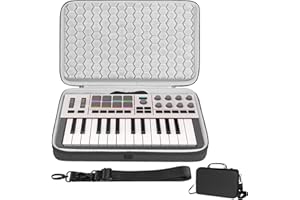 GEEKRIA Étui de transport pour interface audio, compatible avec Akai Professional MPK Mini IV, EVA à coque rigide portable (gris foncé)
