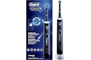 Oral-B Genius X, 1 spazzolino di colore nero, 6 Modalità di Spazzolamento, 1 testina, Intelligenza Artificiale, Batteria litio