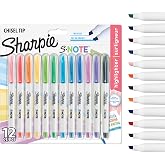 SHARPIE S-Note Phosphorescent Marking Pen, 12-Piece Blister, Mixed