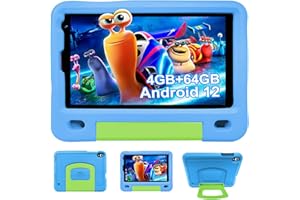 DUODUOGO Tablet Android 12, Tablet 8 Pulgadas 4GB RAM 64GB ROM/TF 128GB, Control Parental, Kids Educativos, Tablet Infantil WiFi 4000mAh, Dual Cámara, Kids Tablet con Funda EVA(Azul)