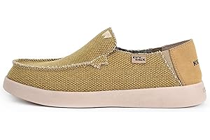 Kickback Barbeach Canvas Slip on Loafers - Chaussures légères à Enfiler - Semelles en Mousse à mémoire de Forme doublées de Cuir - Chaussures d'été pour Hommes
