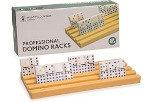 Yellow Mountain Imports Supports/Plateaux de Dominos pour Le Chicken Foot, Mexican Train et Les Jeux de Dominos - Lot de 4