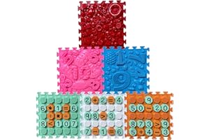 ORTO NATURE Sensory Massage Puzzle Play Mat – Interlocking Orthopedic Floor Tiles & Textured Sensory Mats for Kids & Adults (COUNT & PLAY Educational Learning Game)