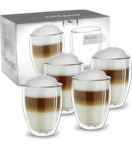 Dubbelwandige Koffieglazen 600ml - Lepel / Drinking