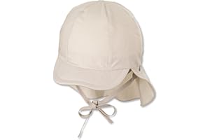 Sterntaler Peaked Cap Neck - Unisex Baby and Children's Hat with Neck Protection and Insertable Ear Flaps - UV Protection 50+ Summer Hat for Tying - Poplin (Organic) Headpiece