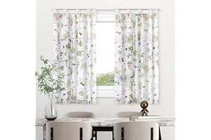 HOMEYA - Cortina Cocina Translúcida 140x140cm - Visillo Transparente Estampado para Ventana, Marco de Puerta - 1 Unidad