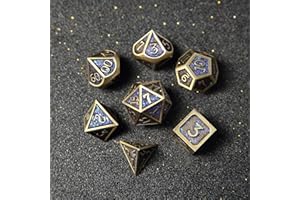 ELIFEL Dadi Set D&D Metallo 7 pezzi D4 D6 D8 D10 D12 D20 D% Poliedrici Dadi per Dungeons and Dragons Pathfinder Warhammer Giochi da Tavolo RPG MTG Giochi