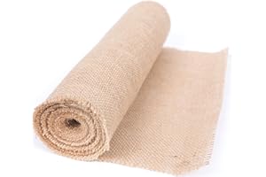 ABIO Camino de mesa de yute de 40 cm x 10 m, rollo de cinta de yute para decoración de boda, decoración de mesa, natural, bohemio, vintage, casa, habitación, jardín, decoración, tela, por metros, mantel