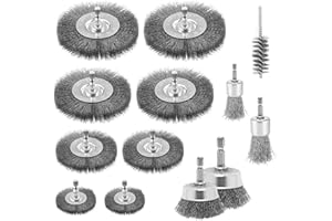 PRZRAO 13 Piezas Cepillo de Alambre para Taladro 6 mm Cepillo Alambre Taladro con Varilla Hexagonal Resistente al Desgaste Multifuncional Cepillo para Taladro para Esmerilar Pulir