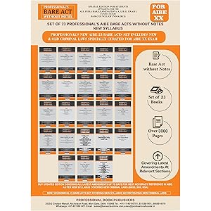 NEW SYLLABUS PROFESSIONAL'S AIBE 23 Bare Acts set without Notes, Set of 23 Books Combo as per Bar Council of India Guidelines