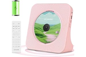 GAONAWAY Lettore CD portatile con altoparlanti HIFI, batteria ricaricabile da 4000mAh, telecomando, display LCD, timer per il sonno, lettori CD per la casa, supporto Bluetooth/FM Radio/USB/AUX