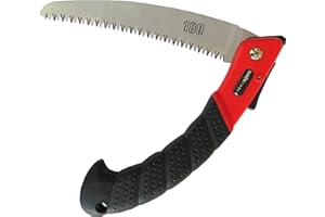TABOR TOOLS TTS25E Folding Saw with 20cm Curved Blade and Rugged Grip Handle, Hand Saw for Pruning Trees, Trimming Branches, Camping, Clearing Forest Trails