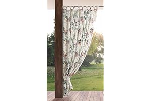 Eurofirany Garden Rideau Extérieur avec Onglet en Haut - 1 pc. Rideau Imperméable, Coupe-Vent, Fermeture Velcro, Rideau pour Pergola, Gazebo, Terrasse, Pavillon, 155x200 cm, Imprimé Gris