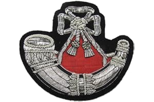 UNIFORM STORE LONDON Badge Light Infantry Embroidered Bullion Blazer Badge Silver Army Military
