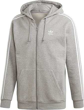 adidas 3 stripes full zip hoodie