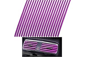 CTRICALVER Air Outlet Decoration, 20 Pcs Car Air Conditioner Vent Trim, DIY Decoration PVC Car Interior Moulding Trim Strip (Crispy Ice Purple)