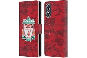 Head Case Designs Officially Licensed Liverpool Football Club Home Red Crest Digital Camouflage Leather Wallet Case Compatible With Oppo A17