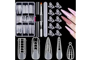 MELLIEX System podwójnych form do paznokci, 120 sztuk, pełne pokrycie, 5 stylów, akrylowe narzędzia do przedłużania paznokci, do salonu zdobienia paznokci, design paznokci