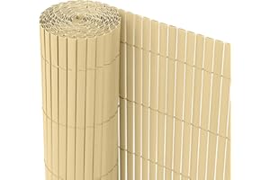Ribelli® PVC Sichtschutzmatte Sichtschutzzaun Sichtschutz Zaun Balkon Windschutz (160 x 600 cm, Bambus)
