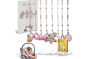 BOBY´S Cup Catcher 2er Pack - BPA-freie Kinderwagen Spielzeug Kette - Dehnbarer Cup Holder Strap - Schnullerkette für Gadgets wie Trinkbecher oder Beißring als Kinderwagen Zubehör