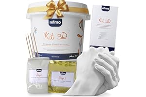 Niimo® 3D Hand Casting Kit - Personalised Gifts for Her, Lifelike Hand Moulding Kit Couple with Video Tutorial, Easy-to-Use & Skin-Safe