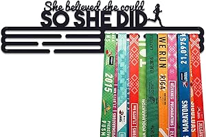 United Medals Percha para medallas She Believed She Could - SO She Did - Soporte Negro Recubierto