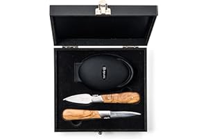 Laguiole Style de Vie Oester - Set regalo in legno di ulivo con supporto per ostriche in silicone