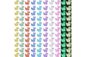 NOJGAC 100 PCS Mini Ducks, Tiny Luminous Resin Ducks, Colorful and Cute Little Ducks, Duck Ornaments, Miniature Duckies Figures Kit for Aquarium Garden, Garden Party, Home Decorations DIY