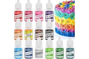 GIKIKOKO Coloranti Alimentari - 14 Colori Colorante Alimentare Gel Altamente Concentrati, Colori Alimentari per Cuocere Torta Decorare Fondente Biscotti Gelato Macarons Glassa Fai-Da-Te - 6ml