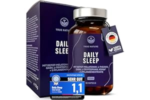 ‎TRUE NATURE TRUE NATURE® Daily Sleep Kapseln - 90 Stück - 14 in 1 Wirkstoffkomplex - mit KSM 66, L-Tryptophan und 5 weiteren Pflanzenextrakten - Das Original - Made in Germany