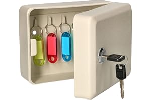 KOTARBAU® Szafka na klucze do montażu na ścianie, 10 kluczy z breloczkami do kluczy, beżowa