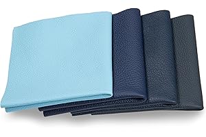 CLUB4BRANDS Recortes de cuero - restos de cuero azul, restos de cuero, tamaños grandes, ideal para bolsos, zapatos, reparaciones, decoraciones, manualidades, 1 kg, tamaño A4