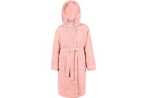 LAYNENBURG Premium Peignoir enfants & adolescents avec capuche - Fille et Garçon - 100% coton - OEKO TEX Standard 100 - Tissu éponge moelleuse - Taille 110 à 176