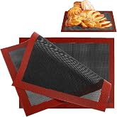 2 Silicone Oven Mat, 40 x 30 cm Micro-Perforated Oven Mat, Reusable Non-stick Non-Slip Silicone Baking Mat, Baking Mat for Pi