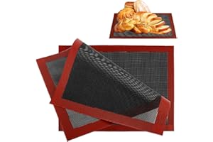 LOBVABA 2 Tapete Silicona Horno, 40x30cm Alfombrilla Microperforada Para Horno, Reutilizable Antiadherente Antideslizante Tapete de Silicona Para Hornear, Alfombrilla para Hornear para Pizza,Galletas,Pasteles