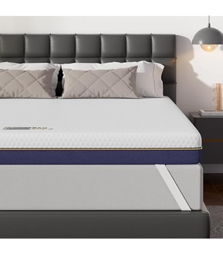 Surmatelas Gel BedStory 200x200 Cm - Épaisseur 10 Cm - Fermeté H3/H4 - Mousse Froide - Certifié Öko-TEX