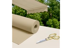 Byour3 - Tessuti Per Tende Da Sole Ombreggiante Gazebo -stoffa al metro per Esterno in Dralon Traspirante Frangisole Frangivento Anti Uv Per Pergola Copertura Solare No Pvc (Beige, 140 cm)